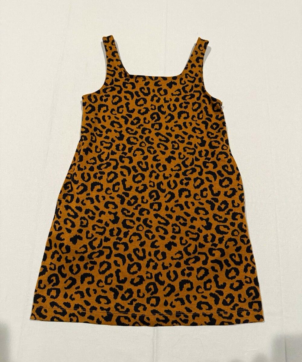 Old Navy Girls S (6-7) Brown/Black Leopard A-Line Sleeveless Knit Knee Dress
